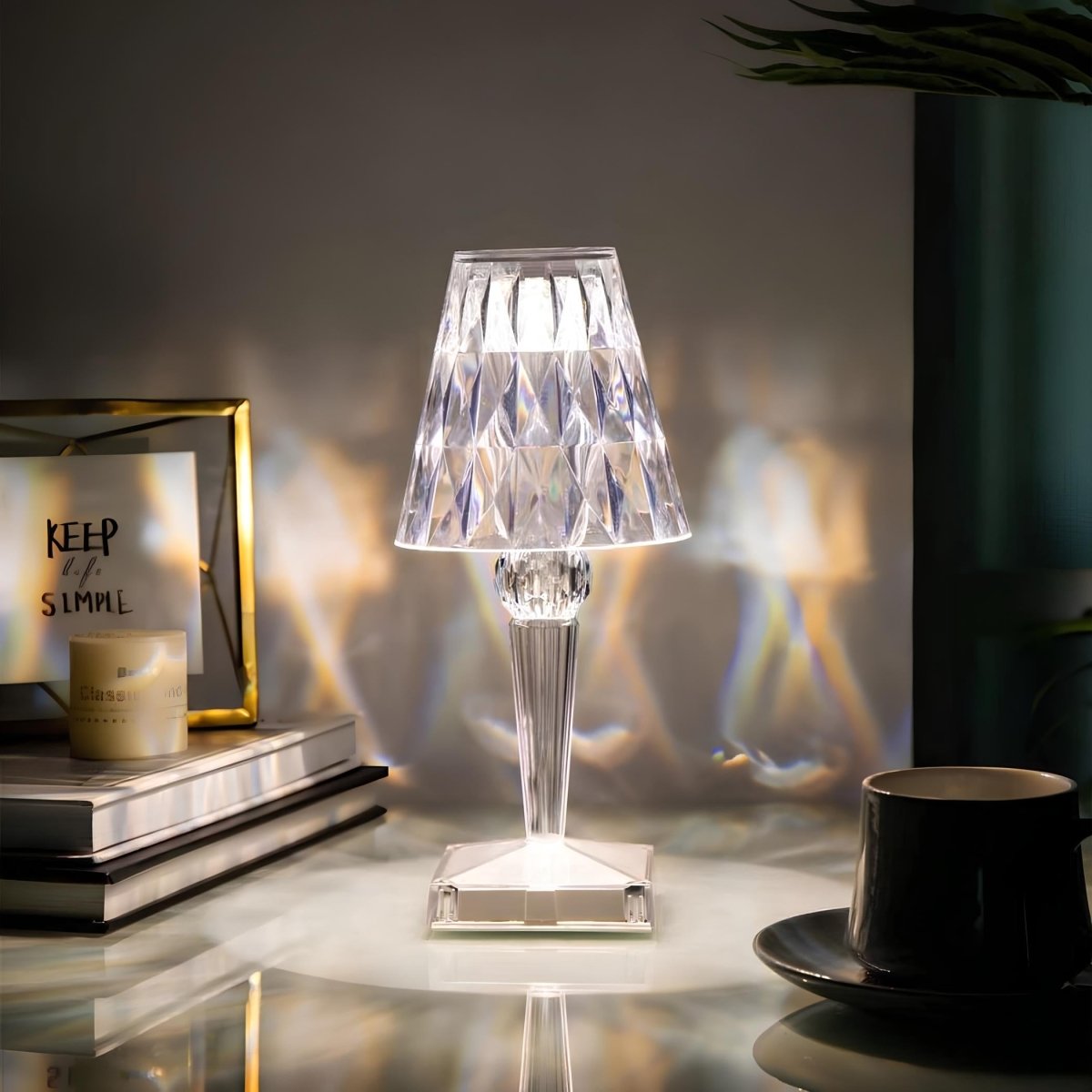 Vionara - Lampe de table en cristal acrylique texturé | Vionara
