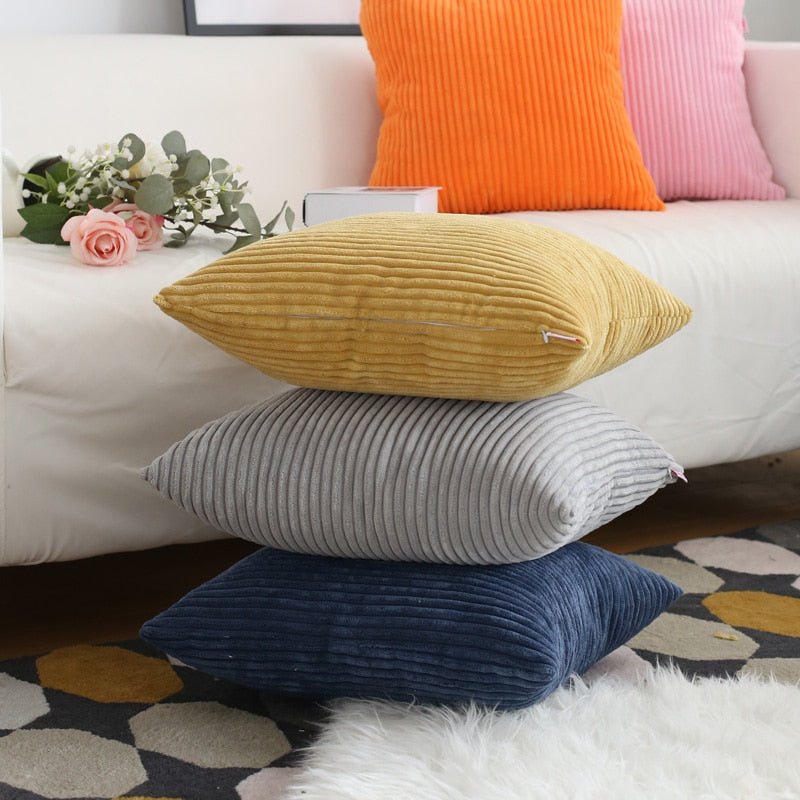 Vionara - Housse de coussin en velours côtelé doux et texturé | Vionara