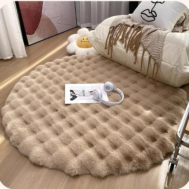 Vionara - Tapis rond en polyester doux et antidérapant | Vionara