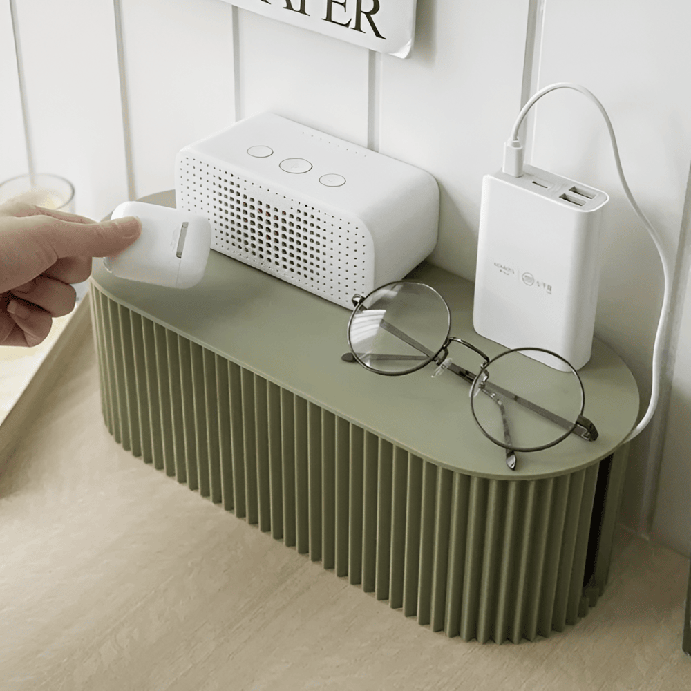 Vionara - Boîte de rangement pour câbles en plastique nervuré minimaliste | Vionara