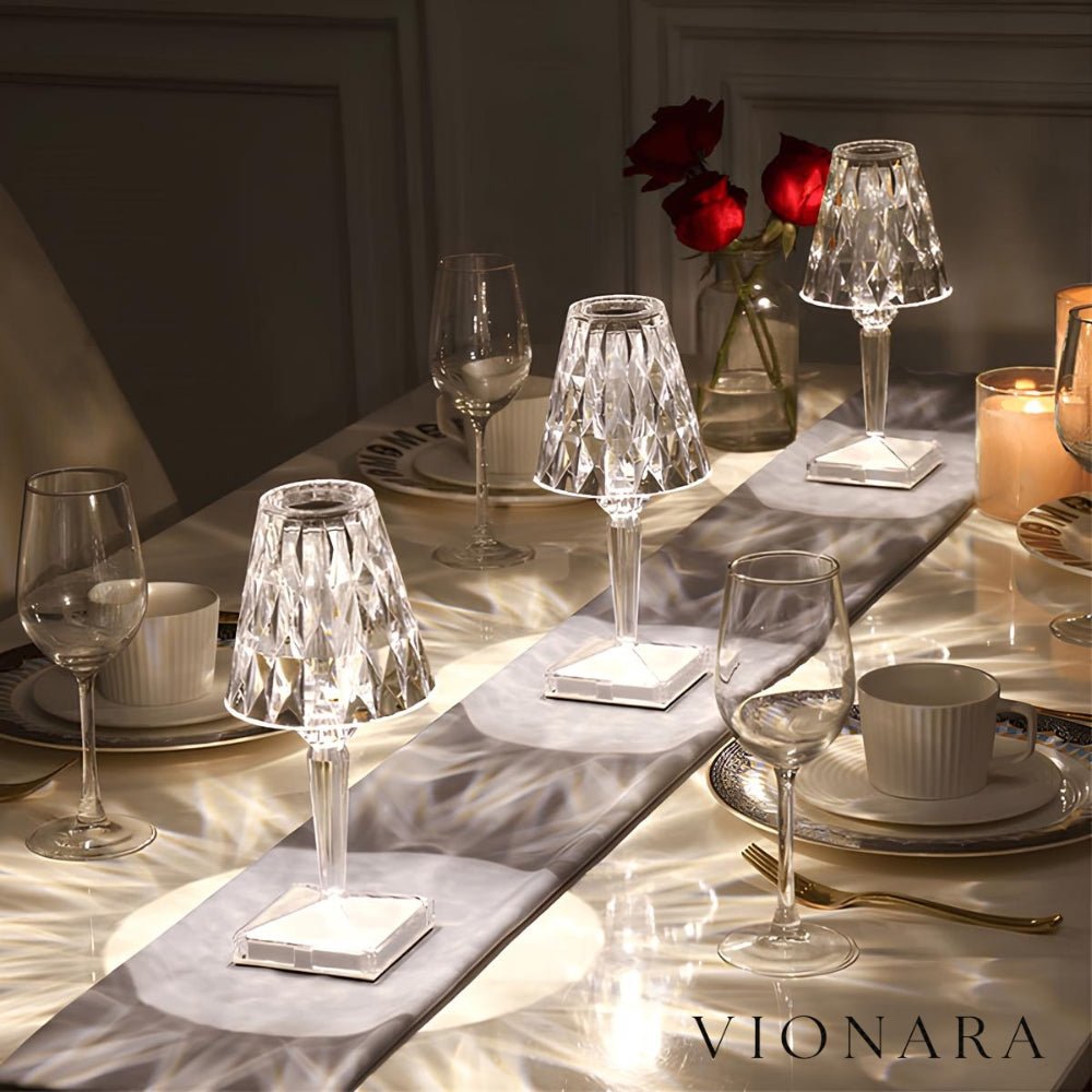 Vionara - Lampe de table en cristal acrylique texturé | Vionara