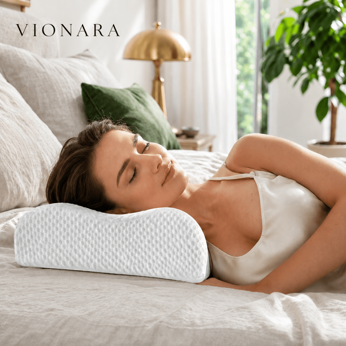 Vionara - Oreiller en mousse à mémoire de forme douce