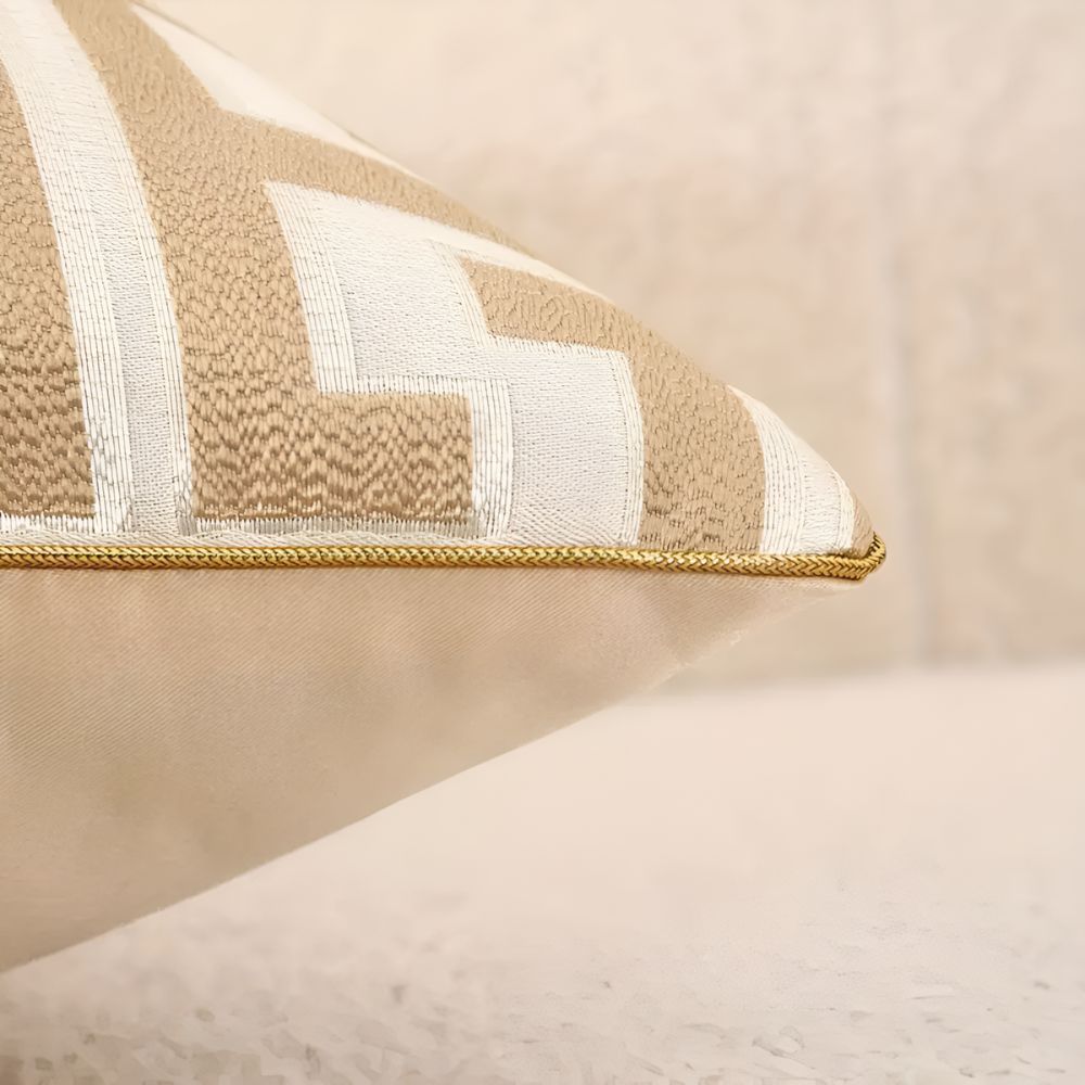 Vionara - Housse de coussin jacquard en velours texturé 45×45 cm