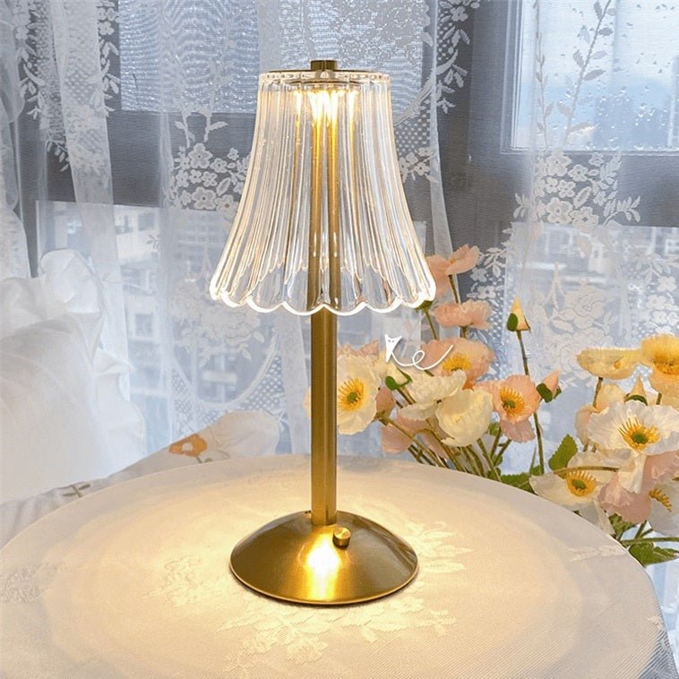 Vionara - Lampe de table cristalline en aluminium brossé | Vionara