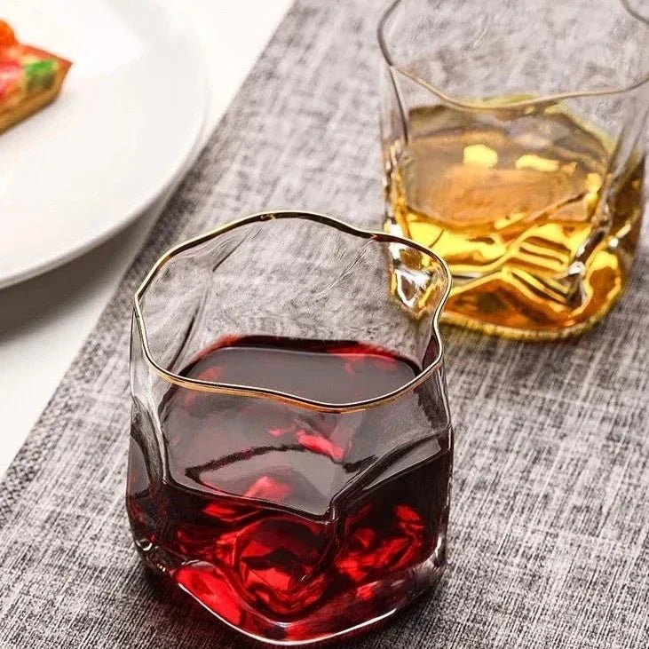 Vionara - Verres à whisky en verre texturé soufflé à la main | Vionara