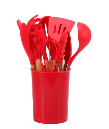 Vionara - Ensemble ustensiles cuisine 12 pièces en silicone et bambou | Vionara