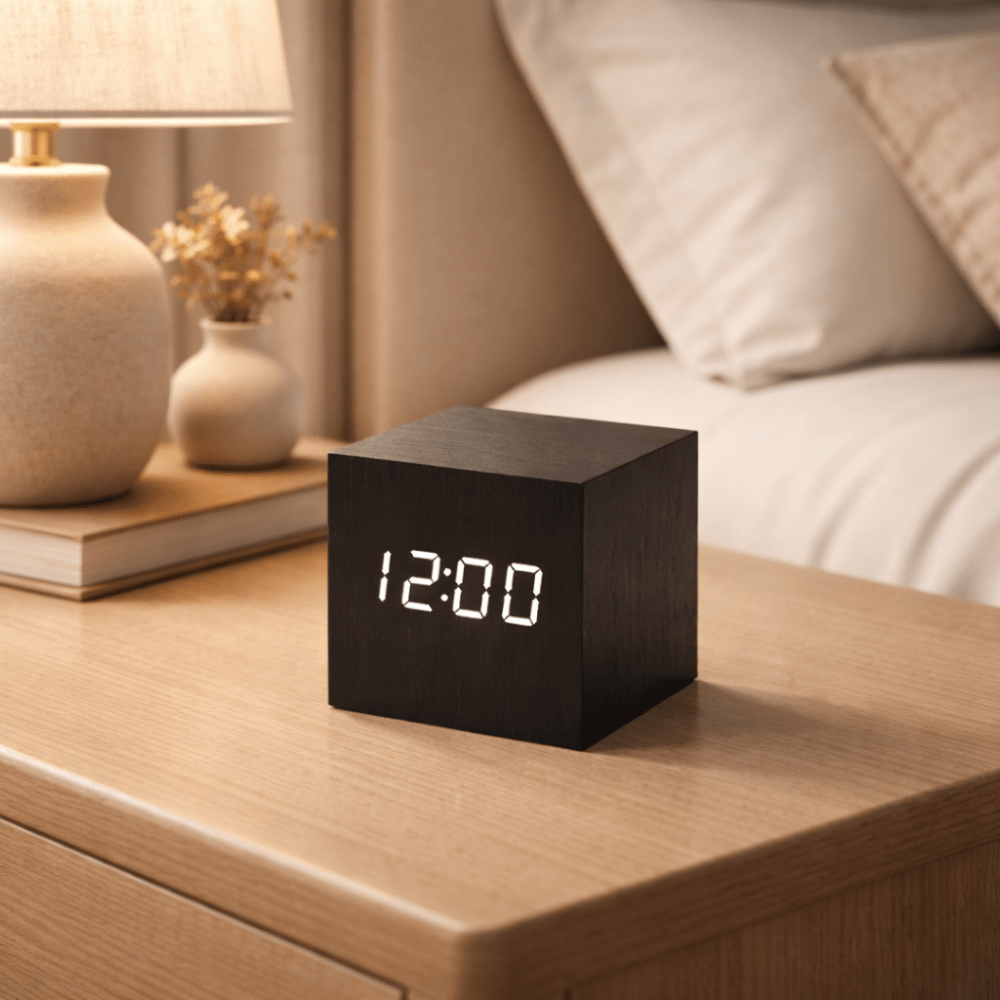 Vionara - Réveil LED en bois minimaliste avec affichage numérique | Vionara