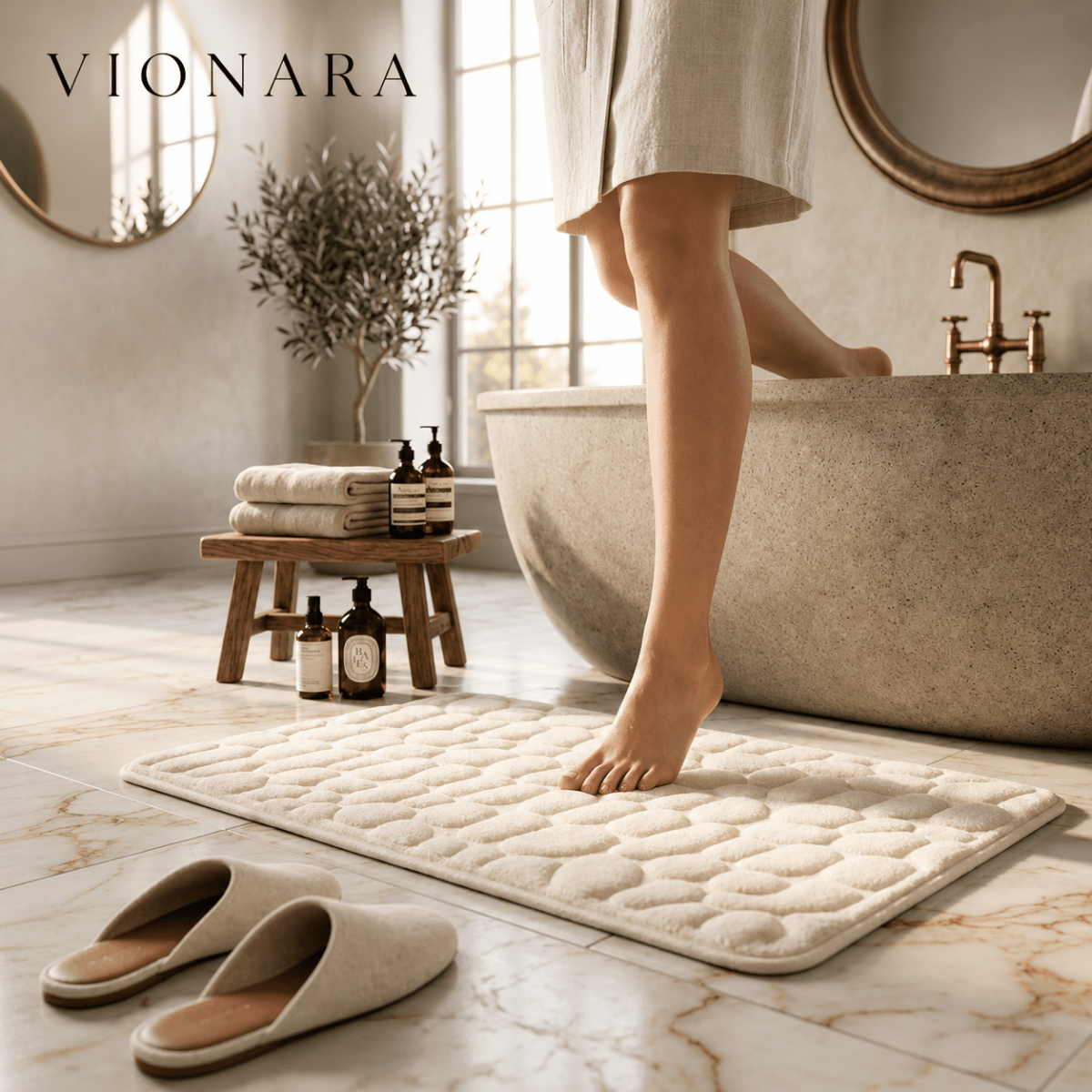 Vionara - Tapis de bain en microfibre absorbante à séchage rapide | Vionara