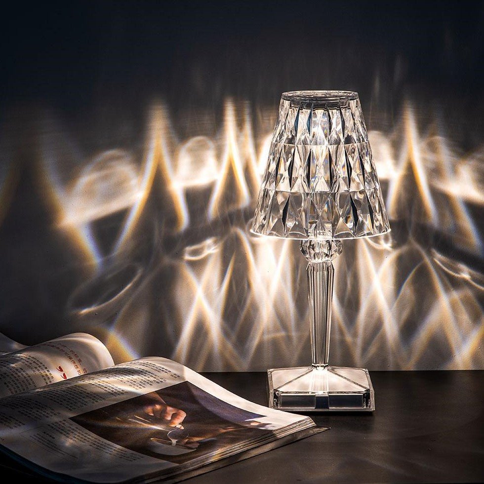 Vionara - Lampe de table en cristal acrylique texturé | Vionara