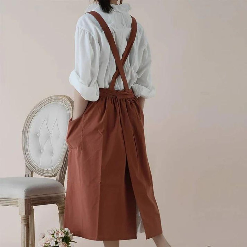 Vionara - Tablier en coton croisé avec poches pratiques | Vionara