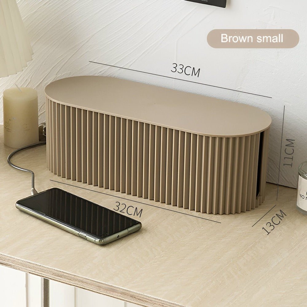 Vionara - Boîte de rangement pour câbles en plastique nervuré minimaliste | Vionara