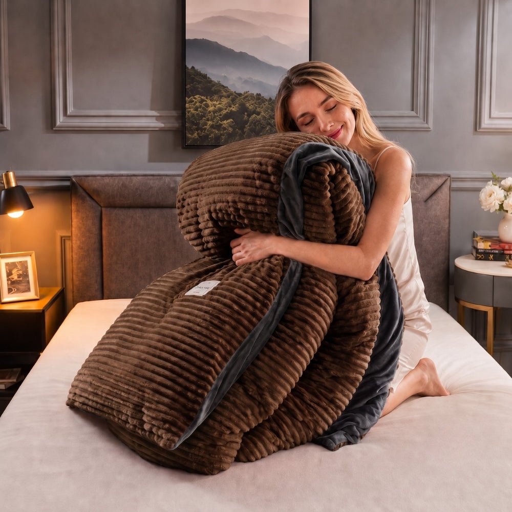 Vionara - Housse de couette en velours texturé – Toucher doux et chaleureux | Vionara