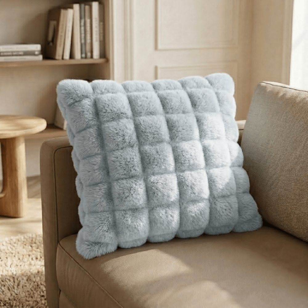 Vionara - Housse de coussin décoratif en fausse fourrure douce