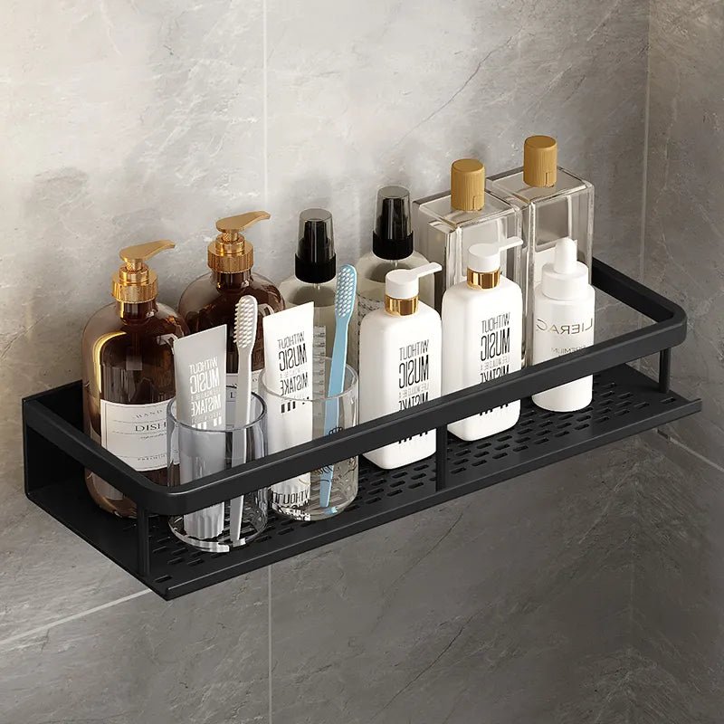 Vionara - Étagère de douche murale en aluminium noir mat | Vionara