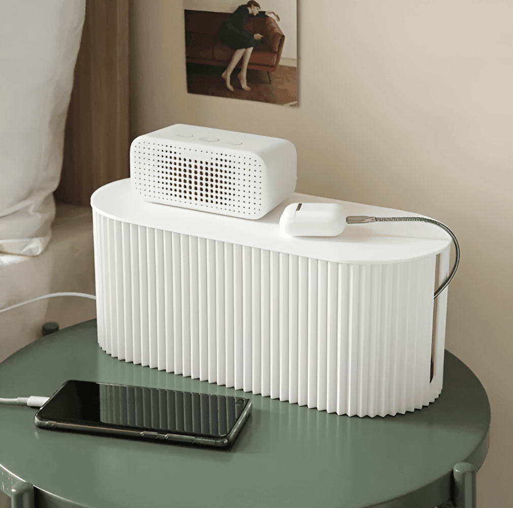 Vionara - Boîte de rangement pour câbles en plastique nervuré minimaliste | Vionara
