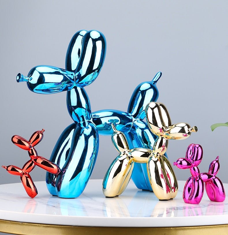 Vionara - Statue décorative chien ballon en résine brillante | Vionara