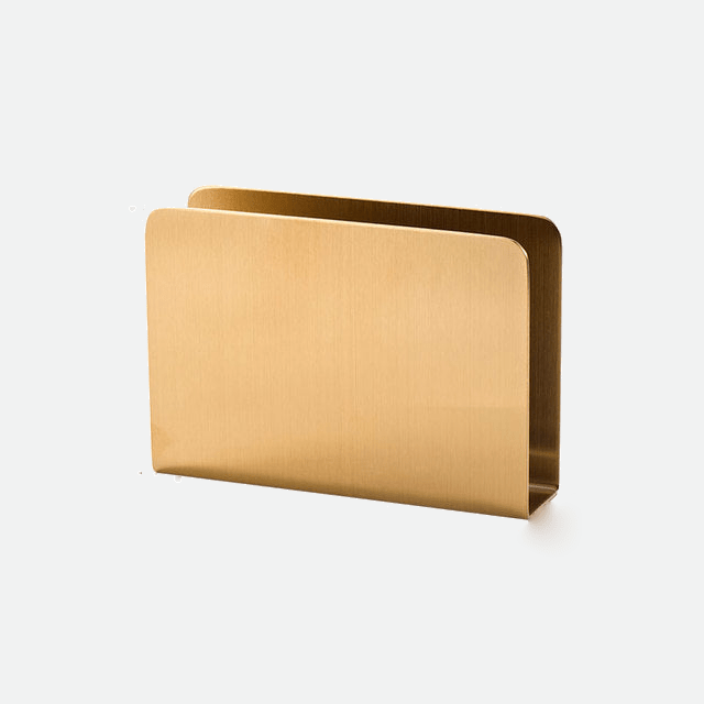 Vionara - Porte-serviettes de table en acier doré au design sculptural | Vionara