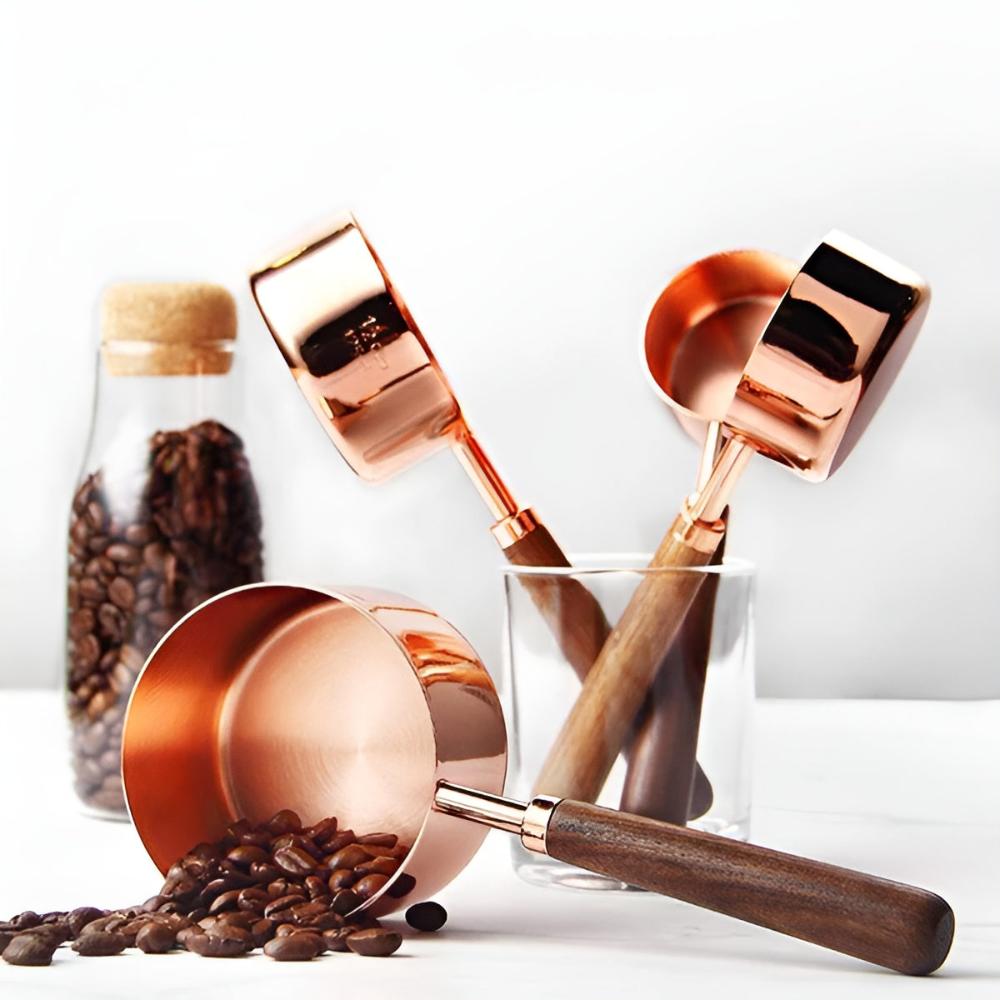 Vionara - Set doseurs acier cuivré & noyer | Vionara