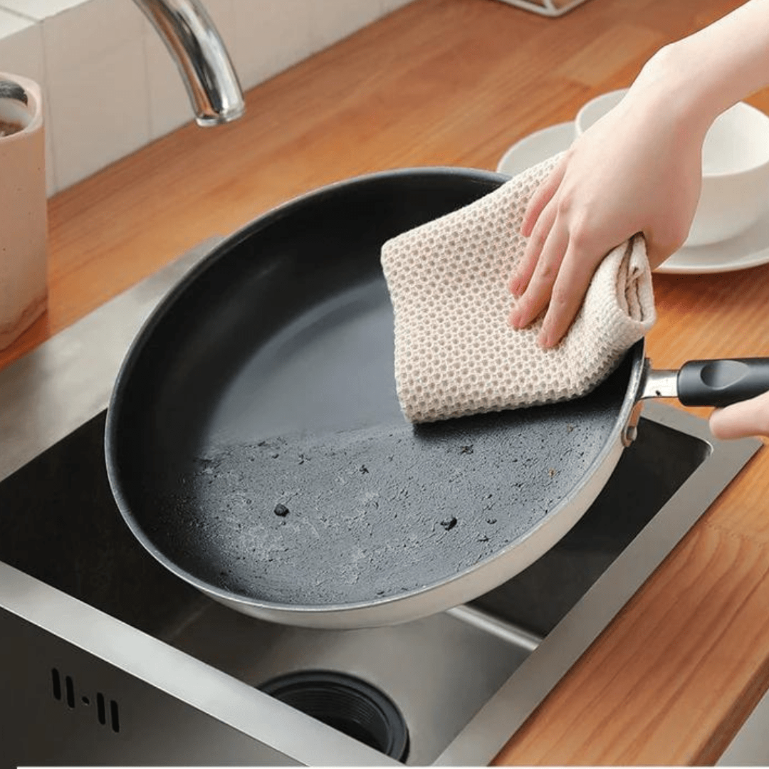 Vionara - Lot de 6 torchons en coton gaufré – Tissage absorbant texturé | Vionara