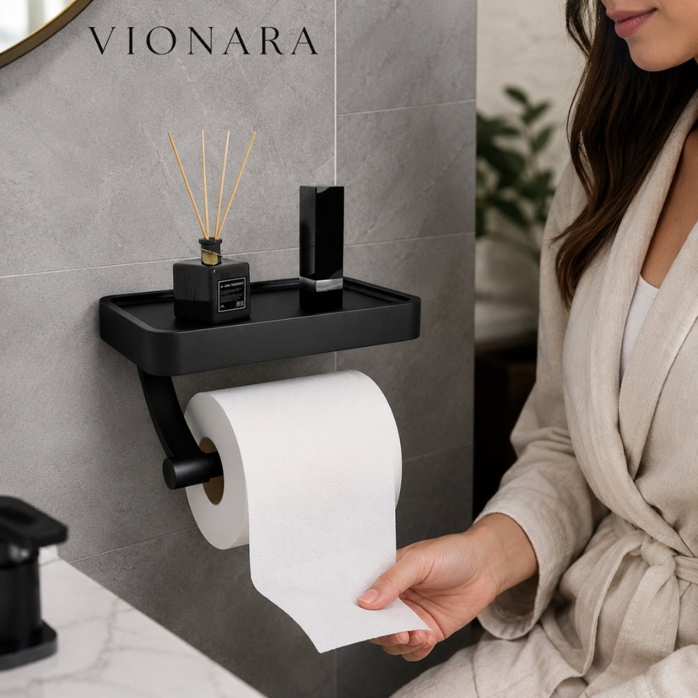 Vionara - Porte-papier toilette mural en acier inoxydable | Vionara