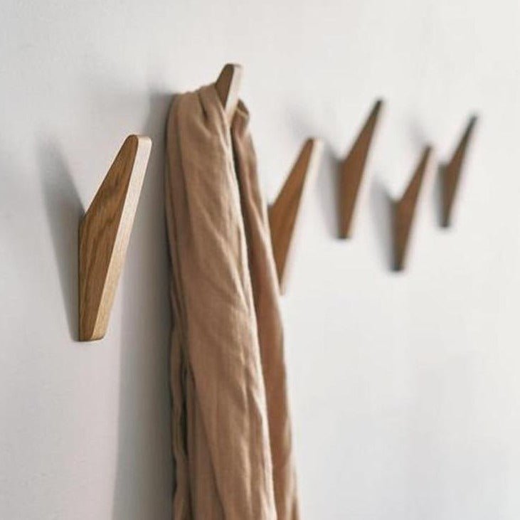 Vionara - Crochets muraux en bois naturel – Lot sculpté à la main | Vionara