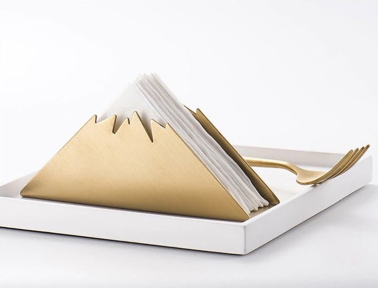 Vionara - Porte-serviettes de table en acier doré au design sculptural | Vionara