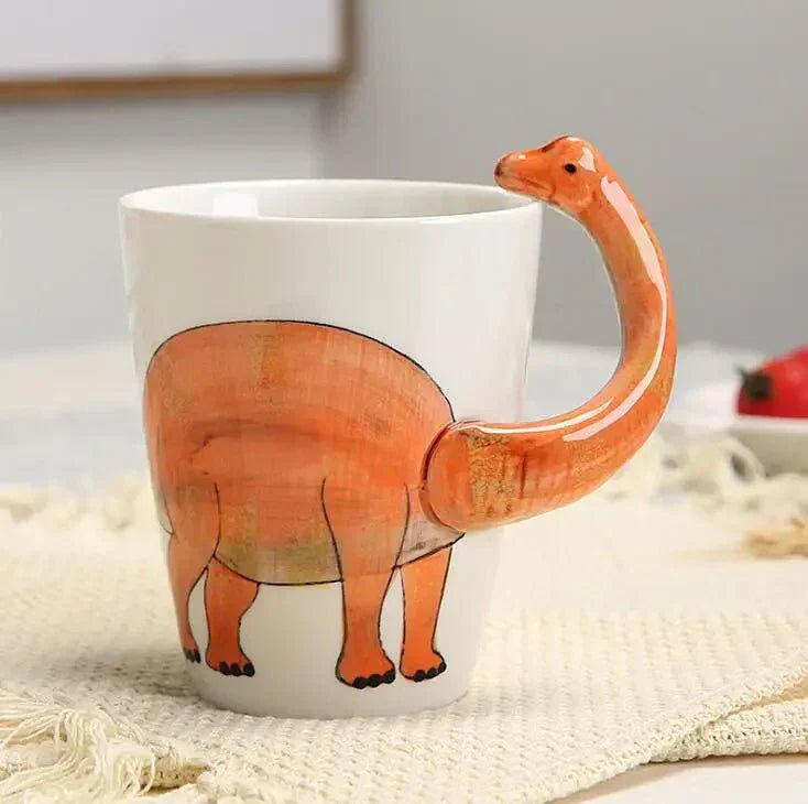 Vionara - Mug en céramique peint à la main – Motif dinosaure ludique | Vionara