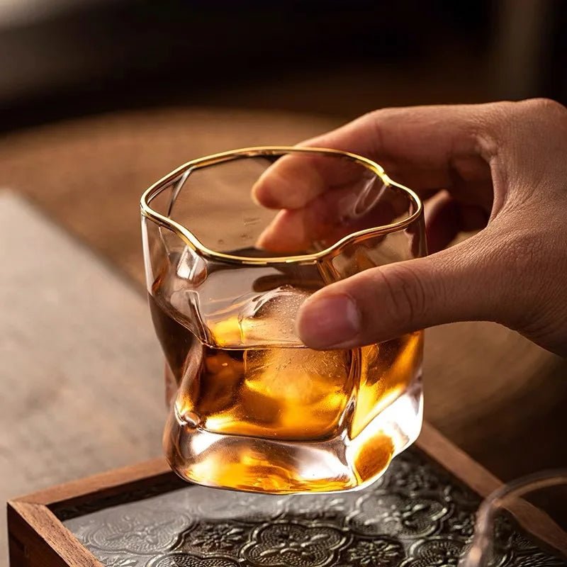 Vionara - Verres à whisky en verre texturé soufflé à la main | Vionara