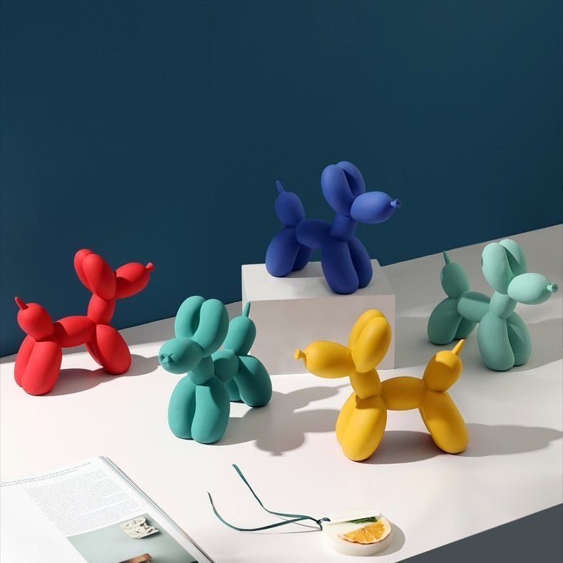 Vionara - Sculpture décorative en résine finition lisse forme ballon chien | Vionara