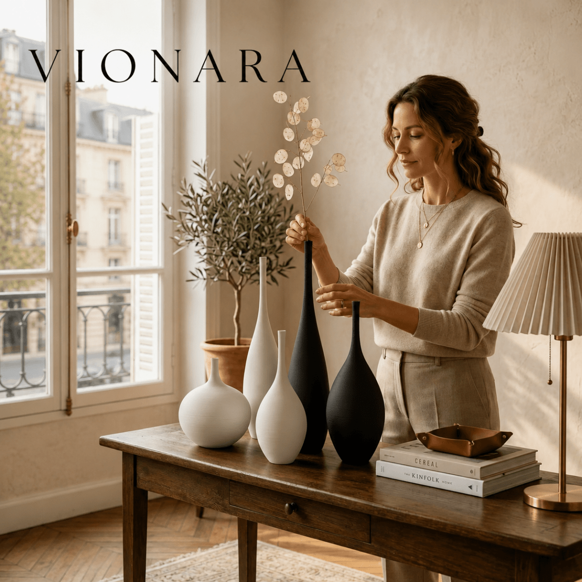 Vionara - Vase en céramique mate minimaliste – style scandinave | Vionara