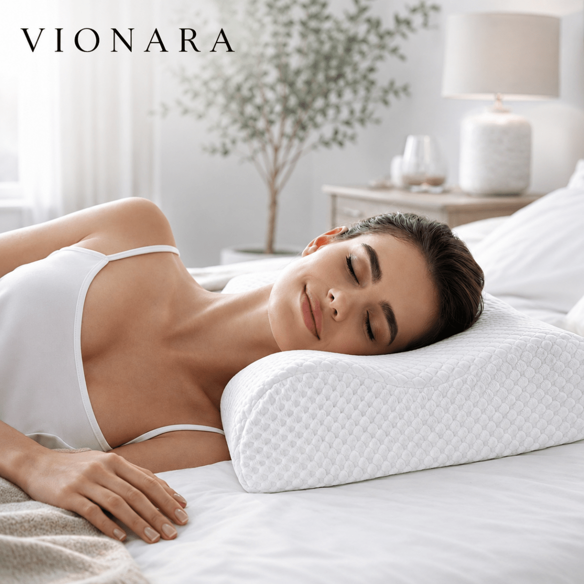 Vionara - Oreiller en mousse à mémoire de forme douce