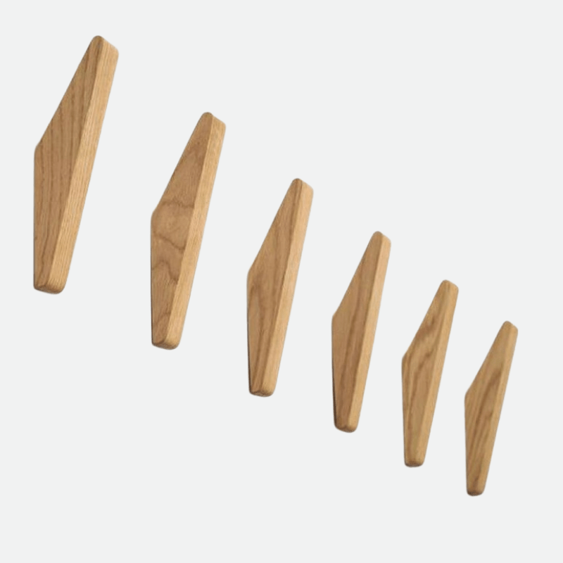Vionara - Crochets muraux en bois naturel – Lot sculpté à la main | Vionara