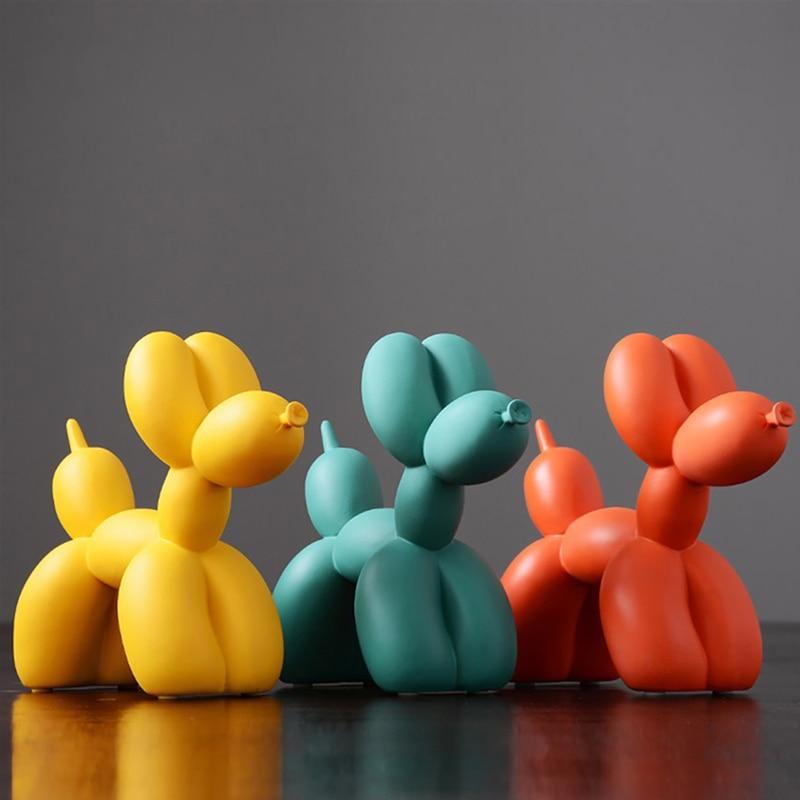 Vionara - Sculpture décorative en résine finition lisse forme ballon chien | Vionara