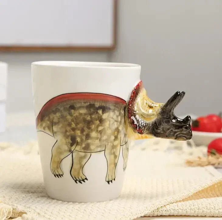 Vionara - Mug en céramique peint à la main – Motif dinosaure ludique | Vionara
