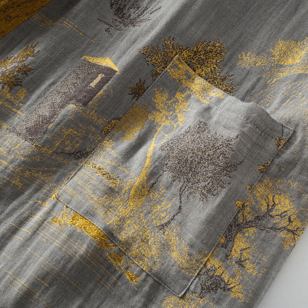 Vionara - Peignoir kimono en coton gaufré naturel à coupe ample | Vionara