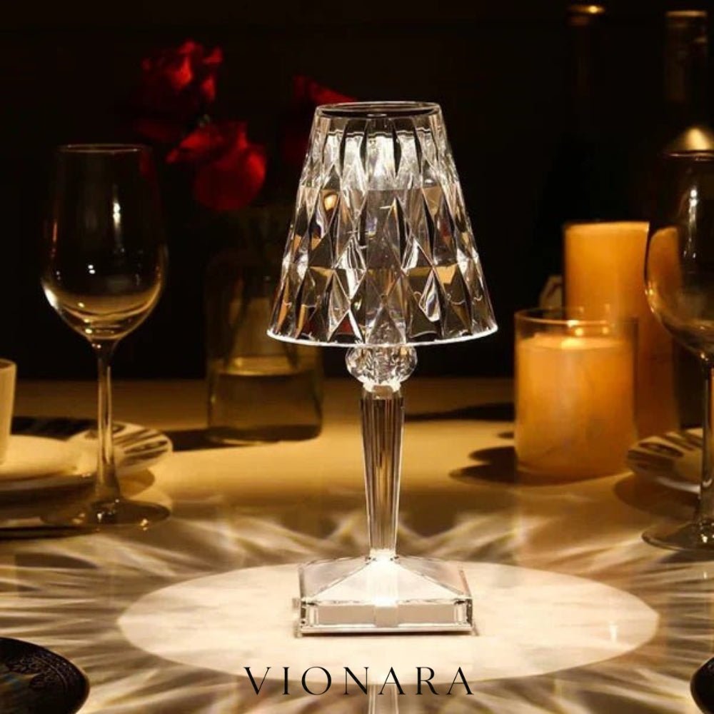 Vionara - Lampe de table en cristal acrylique texturé | Vionara
