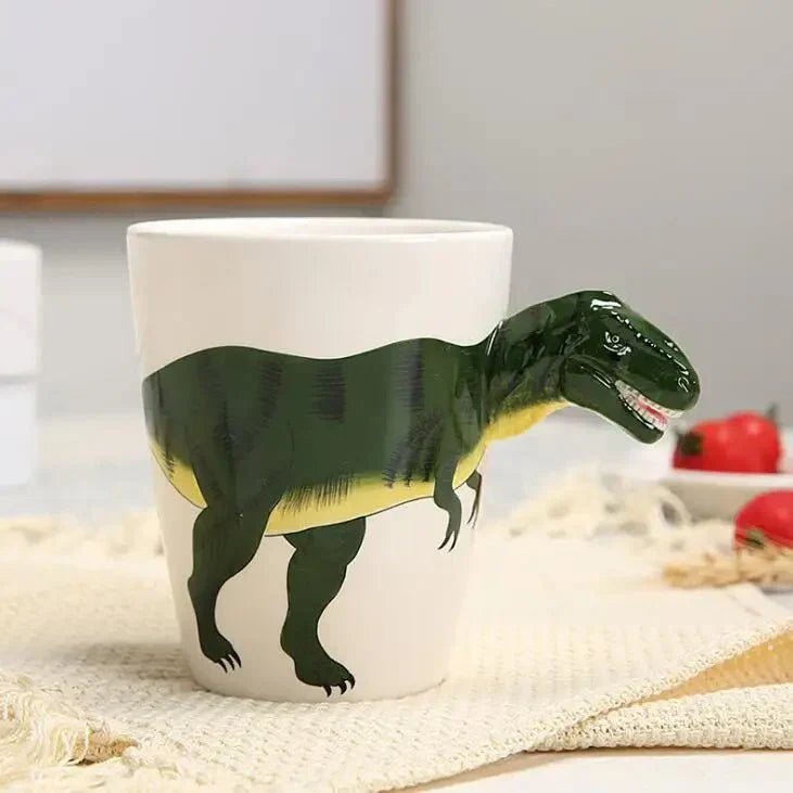 Vionara - Mug en céramique peint à la main – Motif dinosaure ludique | Vionara