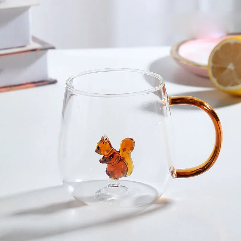 Vionara - Tasse en verre borosilicate avec motif animal 3D | Vionara
