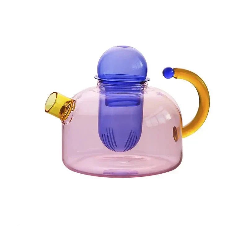 Vionara - Bouilloire translucide en verre borosilicate avec tasses | Vionara