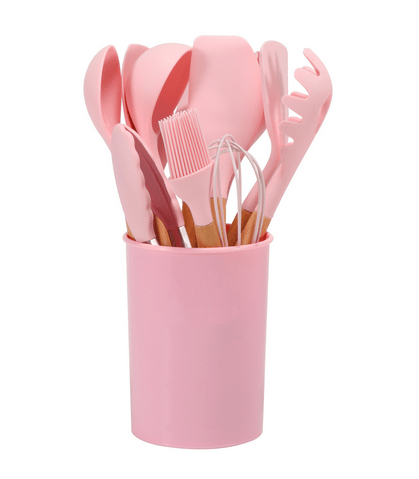Vionara - Ensemble ustensiles cuisine 12 pièces en silicone et bambou | Vionara