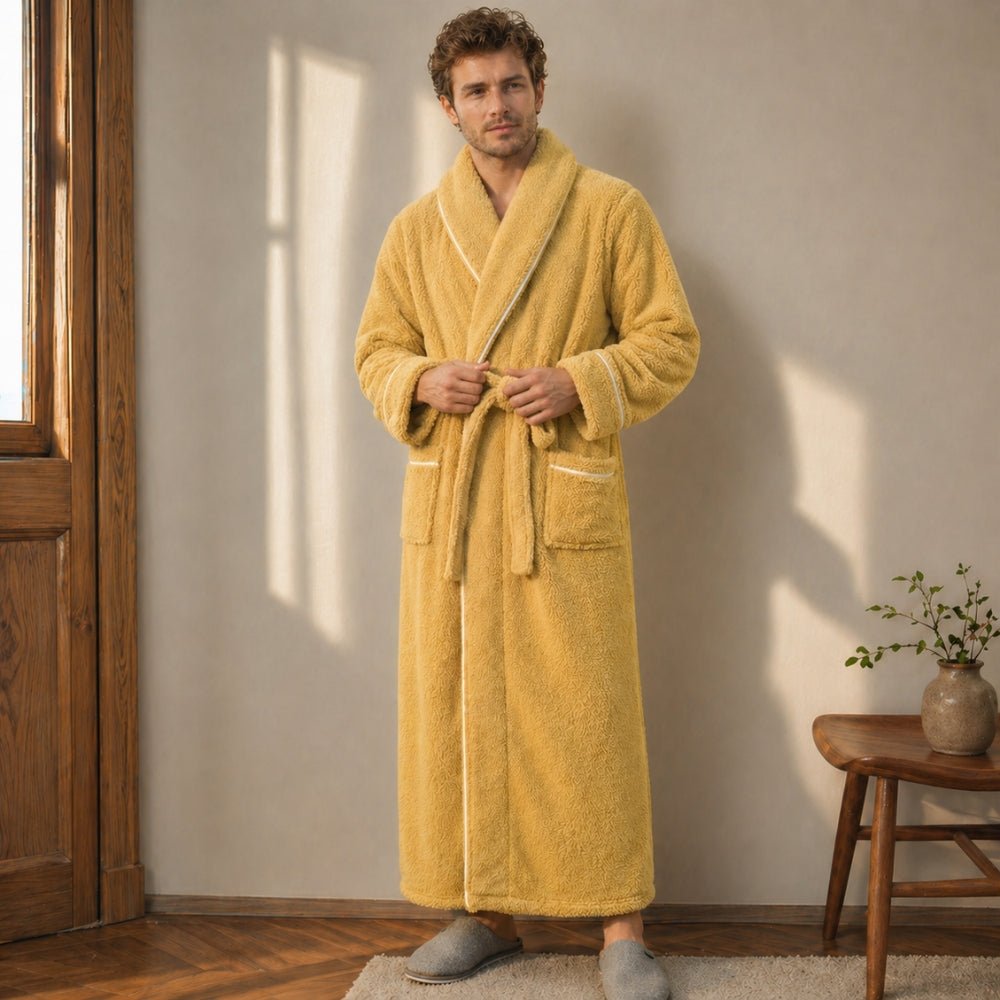 Vionara - Peignoir en flanelle douce à col châle unisexe | Vionara