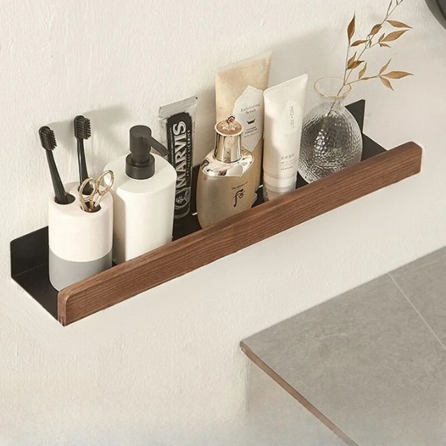 Vionara - Étagère murale de salle de bain en bois massif | Vionara