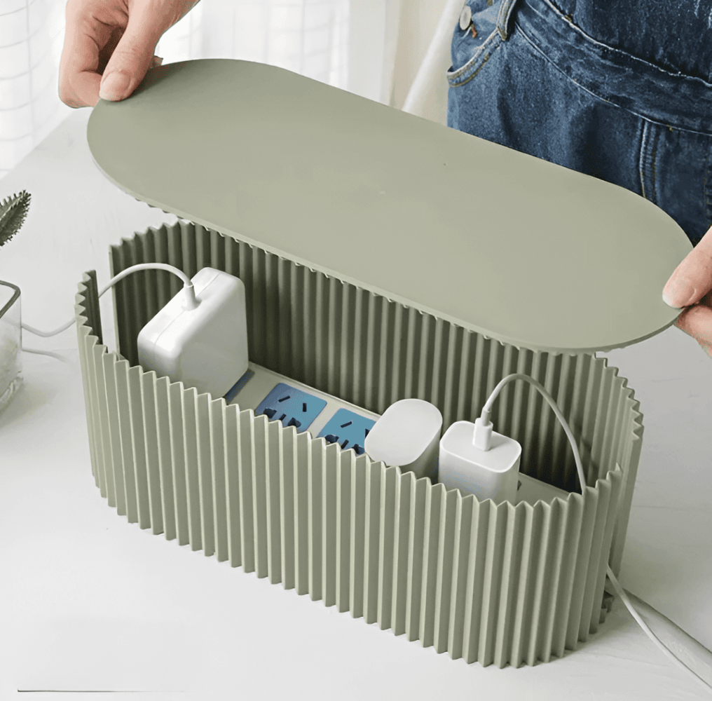 Vionara - Boîte de rangement pour câbles en plastique nervuré minimaliste | Vionara