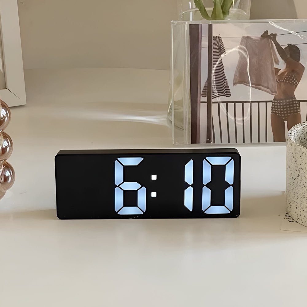 Vionara - Réveil numérique miroir LED design minimaliste en ABS