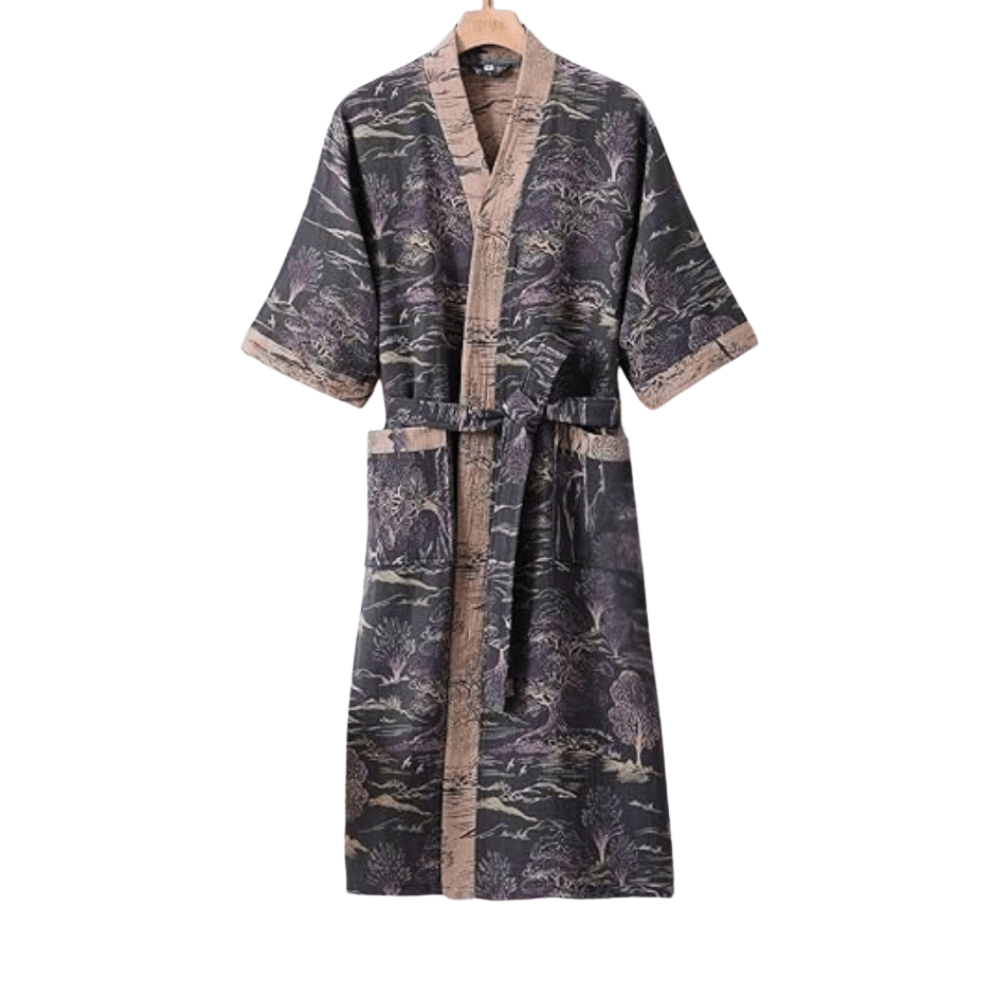 Vionara - Peignoir kimono en coton léger à double gaze | Vionara