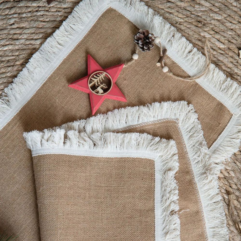 Vionara - Chemin de table en jute naturel tissé | Vionara