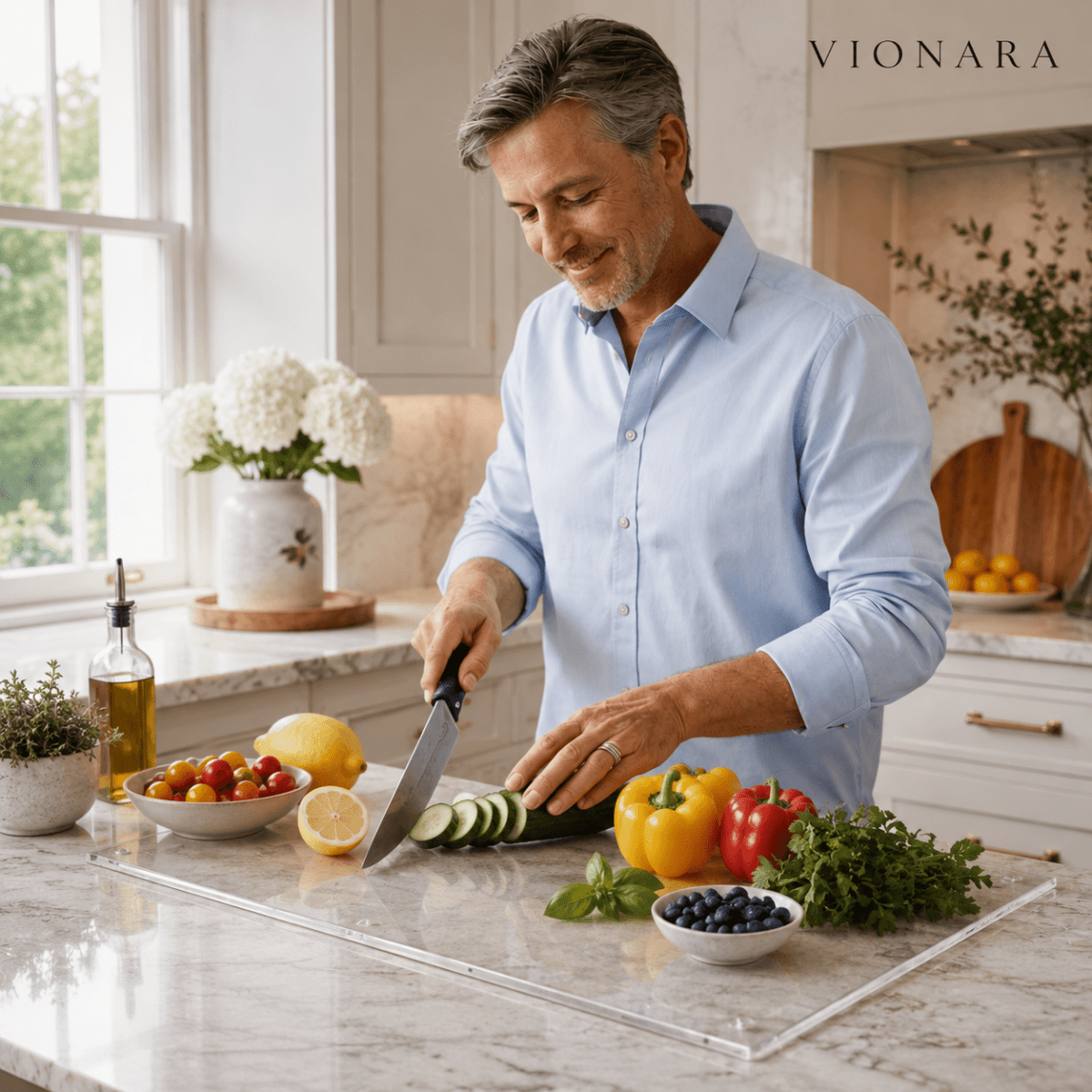 Vionara - Planche à découper transparente en acrylique résistant | Vionara