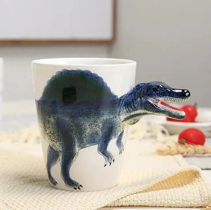 Vionara - Mug en céramique peint à la main – Motif dinosaure ludique | Vionara