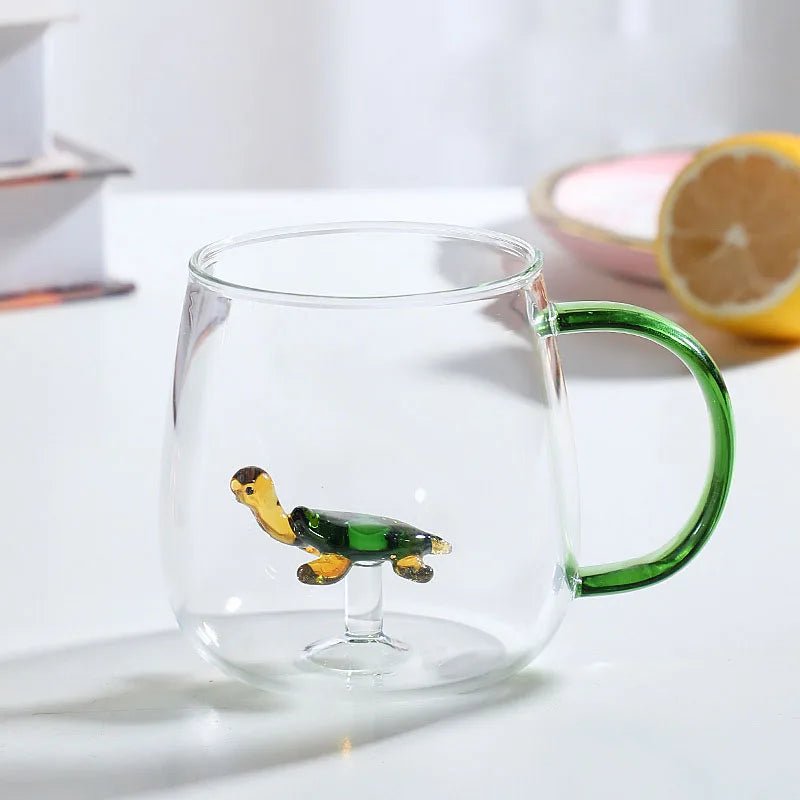 Vionara - Tasse en verre borosilicate avec motif animal 3D | Vionara