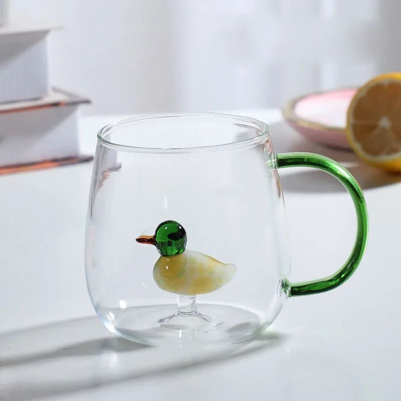 Vionara - Tasse en verre borosilicate avec motif animal 3D | Vionara